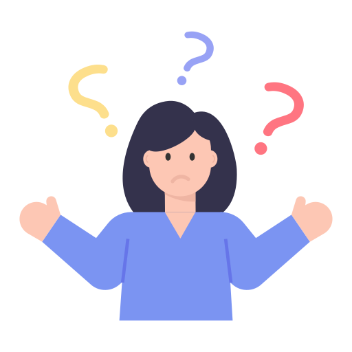 Person surrounded by question marks representing financial confusion and lack of clarity.